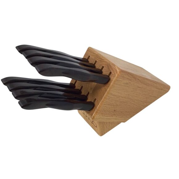 Vintage Cutco 8 Pc Steak Knife Set w/Block 1759 Knives Classic Serrated USA - Picture 3 of 11